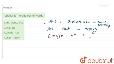 choose the odd pair of words|Word Classification .